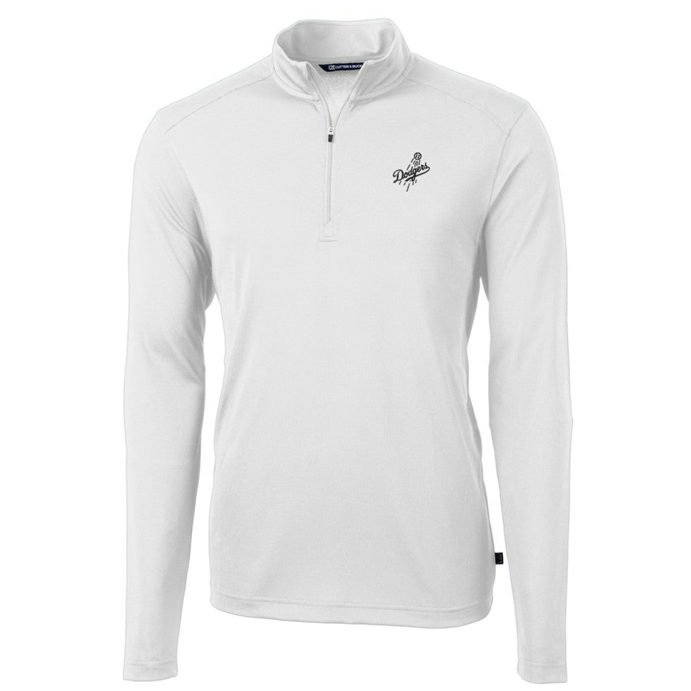 Los Angeles Dodgers Cutter & Buck Virtue Eco Pique Quarter-Zip Jacket White