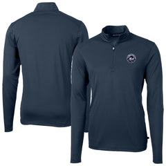 New York Mets Cutter & Buck Virtue Eco Pique Quarter-Zip Jacket Navy