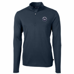 New York Mets Cutter & Buck Virtue Eco Pique Quarter-Zip Jacket Navy