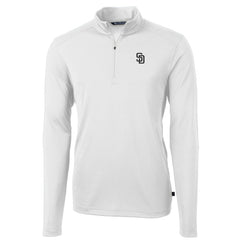 San Diego Padres Cutter & Buck Virtue Eco Pique Quarter-Zip Jacket White