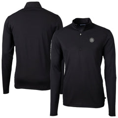 Seattle Mariners Cutter & Buck Virtue Eco Pique Quarter-Zip Jacket Black