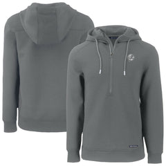 New York Yankees Cutter & Buck Roam Eco Recycled Tri-Blend Half-Zip Hoodie Gray