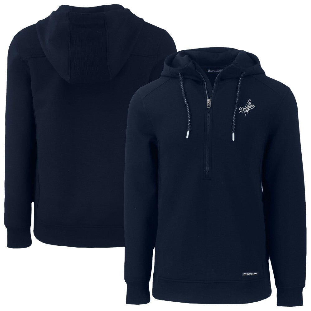 Los Angeles Dodgers Cutter & Buck Roam Eco Recycled Tri-Blend Half-Zip Hoodie Navy
