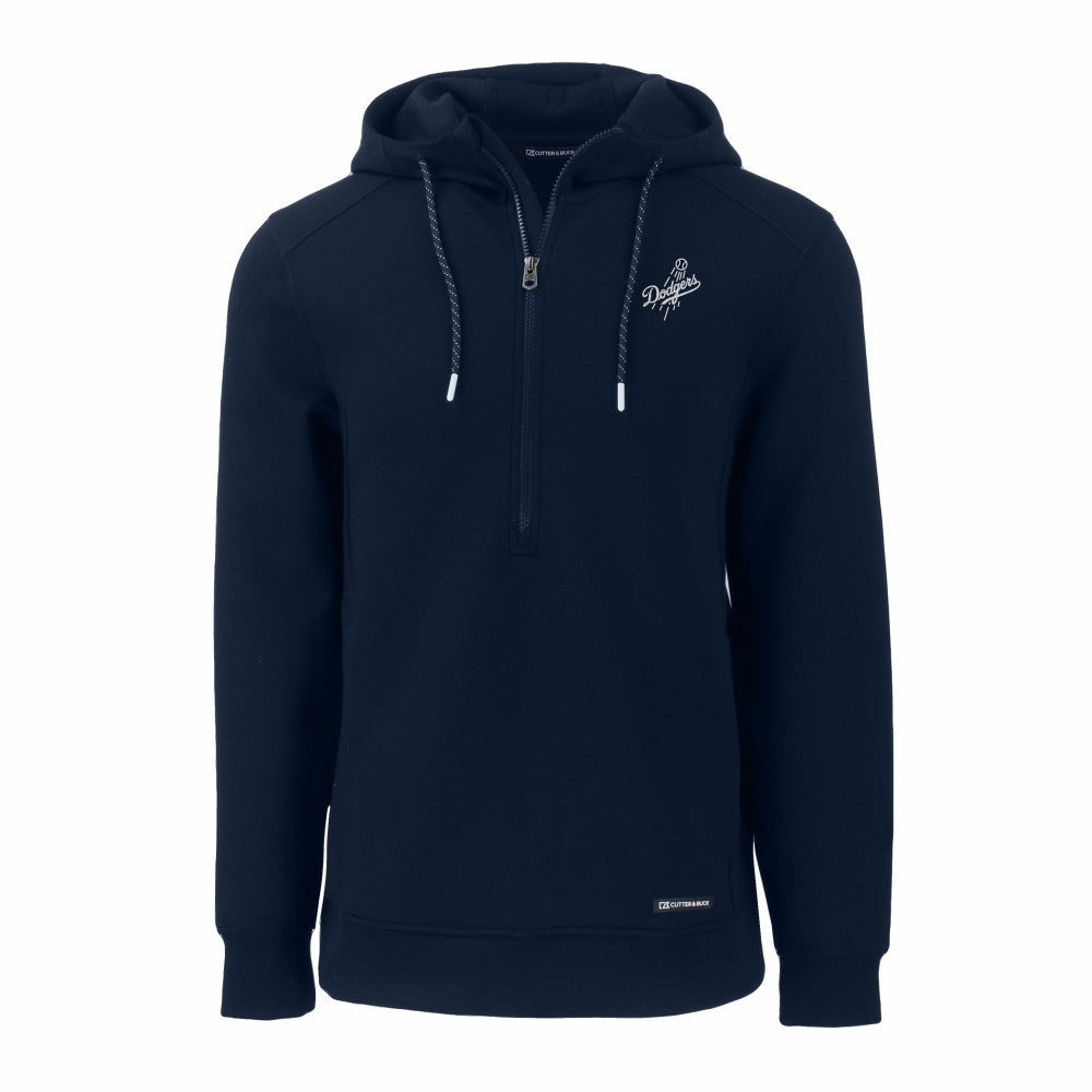 Los Angeles Dodgers Cutter & Buck Roam Eco Recycled Tri-Blend Half-Zip Hoodie Navy