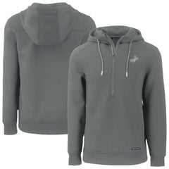 Los Angeles Dodgers Cutter & Buck Roam Eco Recycled Tri-Blend Half-Zip Hoodie Gray