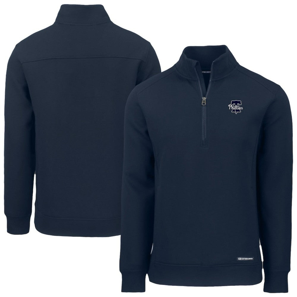 Philadelphia Phillies Cutter & Buck Roam Eco Quarter-Zip Jacket Navy