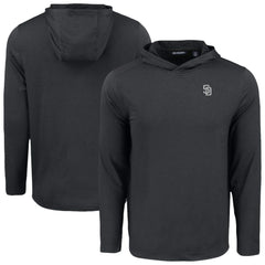 San Diego Padres Cutter & Buck Coastline Epic Comfort Eco Recycled Hoodie T-Shirt Black