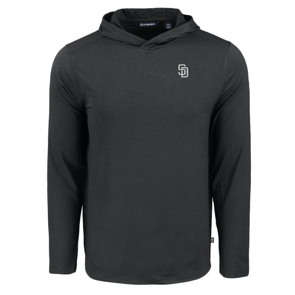 San Diego Padres Cutter & Buck Coastline Epic Comfort Eco Recycled Hoodie T-Shirt Black