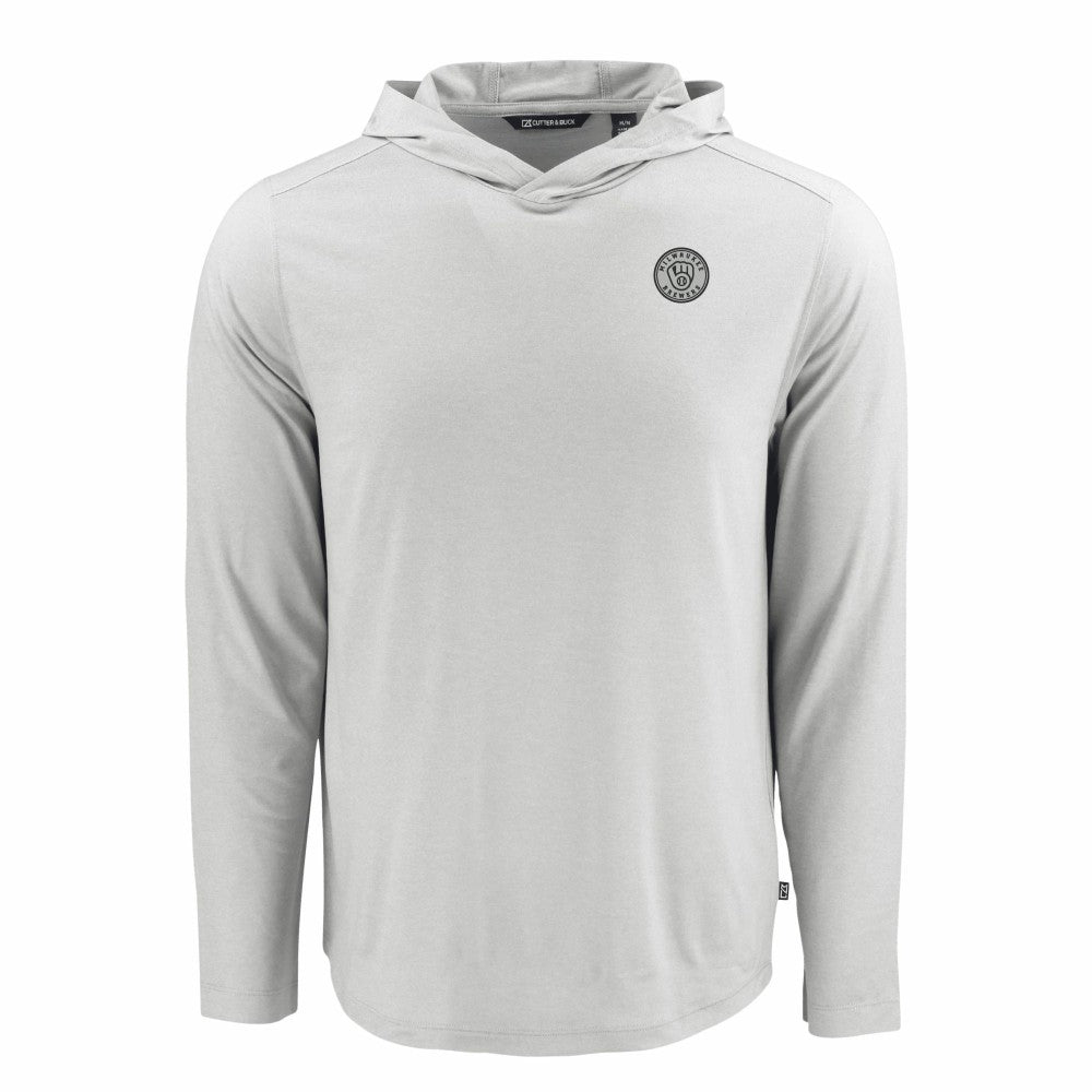 Milwaukee Brewers Cutter & Buck Coastline Epic Comfort Eco Recycled Hoodie T-Shirt Gray