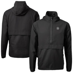 Seattle Mariners Cutter & Buck Charter Eco Recycled Anorak Half-Zip Hoodie Jacket Black