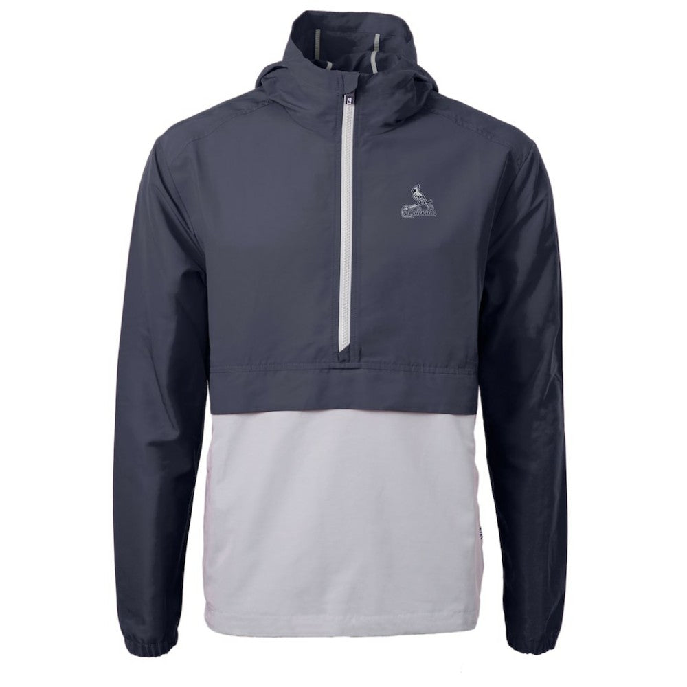 St. Louis Cardinals Cutter & Buck Charter Eco Recycled Anorak Half-Zip Hoodie Jacket Navy