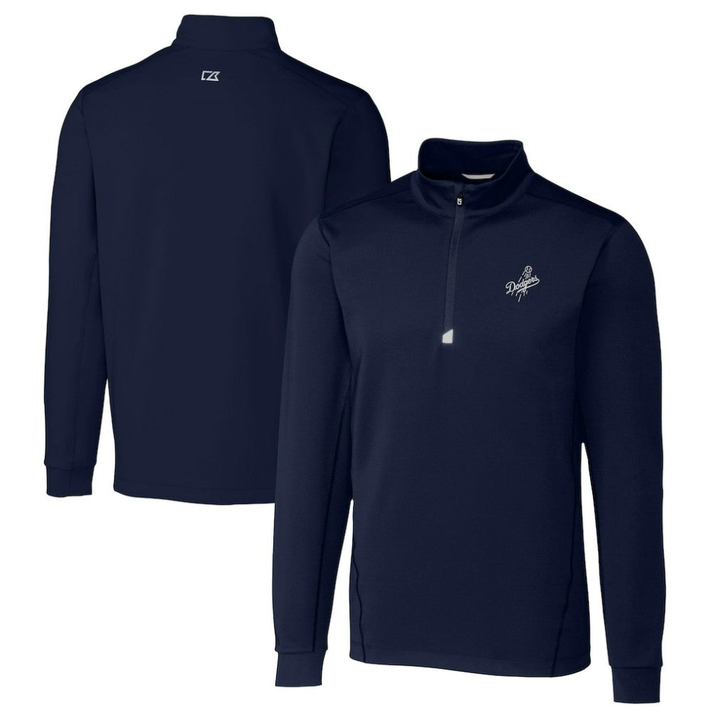 Los Angeles Dodgers Cutter & Buck Big & Tall Traverse Stretch Quarter-Zip Pullover Top Navy