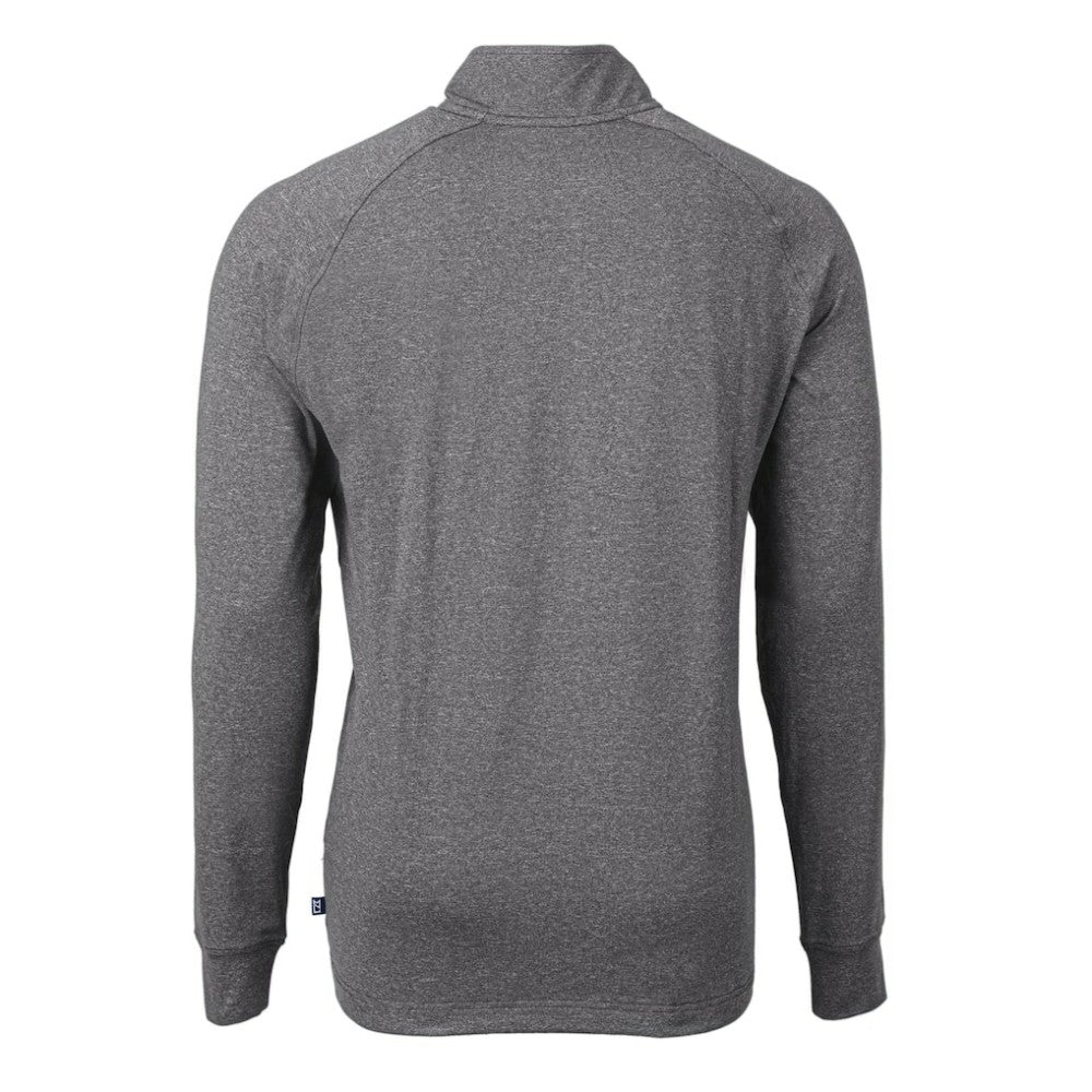Colorado Rockies Cutter & Buck Big & Tall Adapt Eco Raglan Quarter-Zip Jacket Heather Black