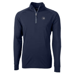 Chicago Cubs Cutter & Buck Big & Tall Adapt Eco DryTec Raglan Quarter-Zip Jacket Navy
