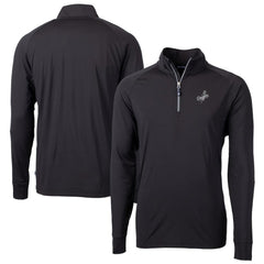 Los Angeles Dodgers Cutter & Buck Big & Tall Adapt Eco DryTec Raglan Quarter-Zip Jacket Black