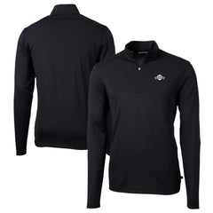 San Francisco Giants Cutter & Buck Big & Tall Virtue Eco Pique Quarter-Zip Jacket Black