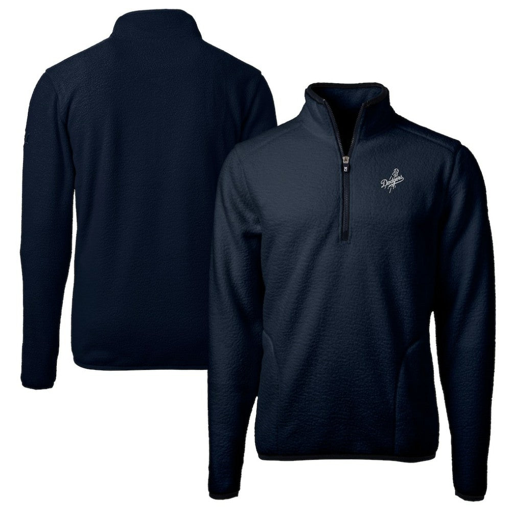Los Angeles Dodgers Cutter & Buck Big & Tall Cascade Eco Fleece Quarter-Zip Jacket Navy