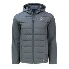 New York Yankees Cutter & Buck Big & Tall Evoke Hybrid Eco Softshell Recycled Full-Zip Hooded PrimaLoft Jacket Gray
