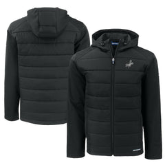 Los Angeles Dodgers Cutter & Buck Big & Tall Evoke Hybrid Eco Softshell Recycled Full-Zip Hooded PrimaLoft Jacket Black