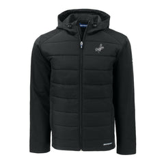 Los Angeles Dodgers Cutter & Buck Big & Tall Evoke Hybrid Eco Softshell Recycled Full-Zip Hooded PrimaLoft Jacket Black
