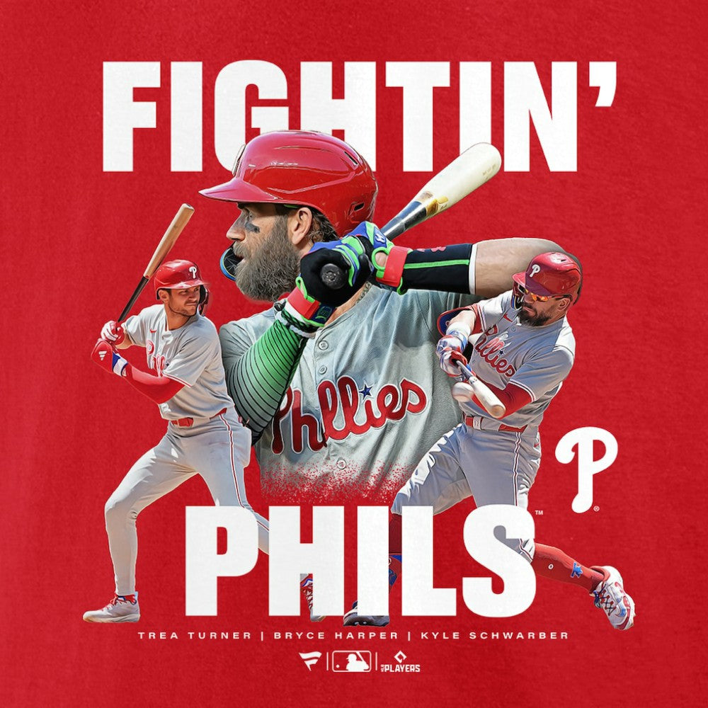 Trea Turner, Bryce Harper, & Kyle Schwarber Philadelphia Phillies Fightin Phils T-Shirt Red