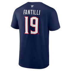 Adam Fantilli Columbus Blue Jackets Fanatics Authentic Stack Name & Number T-Shirt Navy