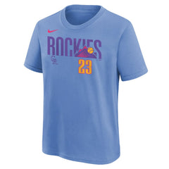 Kris Bryant Colorado Rockies Youth Fuse City Connect Name & Number T-Shirt Light Blue | Nike