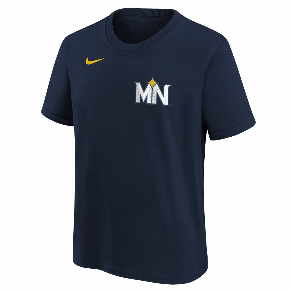 Royce Lewis Minnesota Twins Youth Fuse City Connect Name & Number T-Shirt Navy | Nike