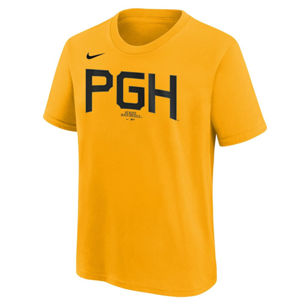 Roberto Clemente Pittsburgh Pirates Youth Fuse City Connect Name & Number T-Shirt Gold | Nike