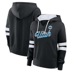 Utah Mammoth Fanatics Women's Oversized Seize V-Neck Pullover Hoodie Black