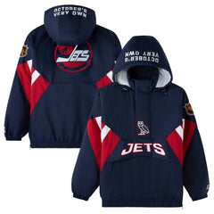 Winnipeg Jets OVO x Starter Half-Zip Hooded Jacket Navy