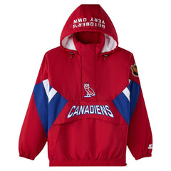 Montreal Canadiens OVO x Starter Half-Zip Hooded Jacket Red