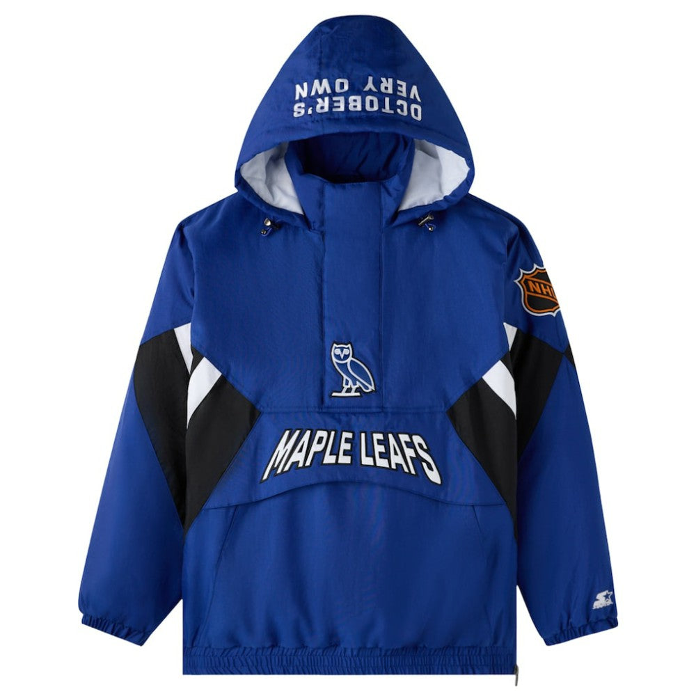 Toronto Maple Leafs OVO x Starter Half-Zip Hooded Jacket Blue