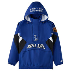 Toronto Maple Leafs OVO x Starter Half-Zip Hooded Jacket Blue
