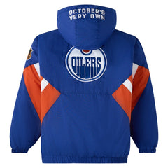 Edmonton Oilers OVO x Starter Half-Zip Hooded Jacket Royal