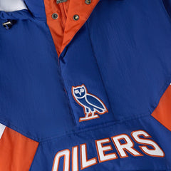 Edmonton Oilers OVO x Starter Half-Zip Hooded Jacket Royal