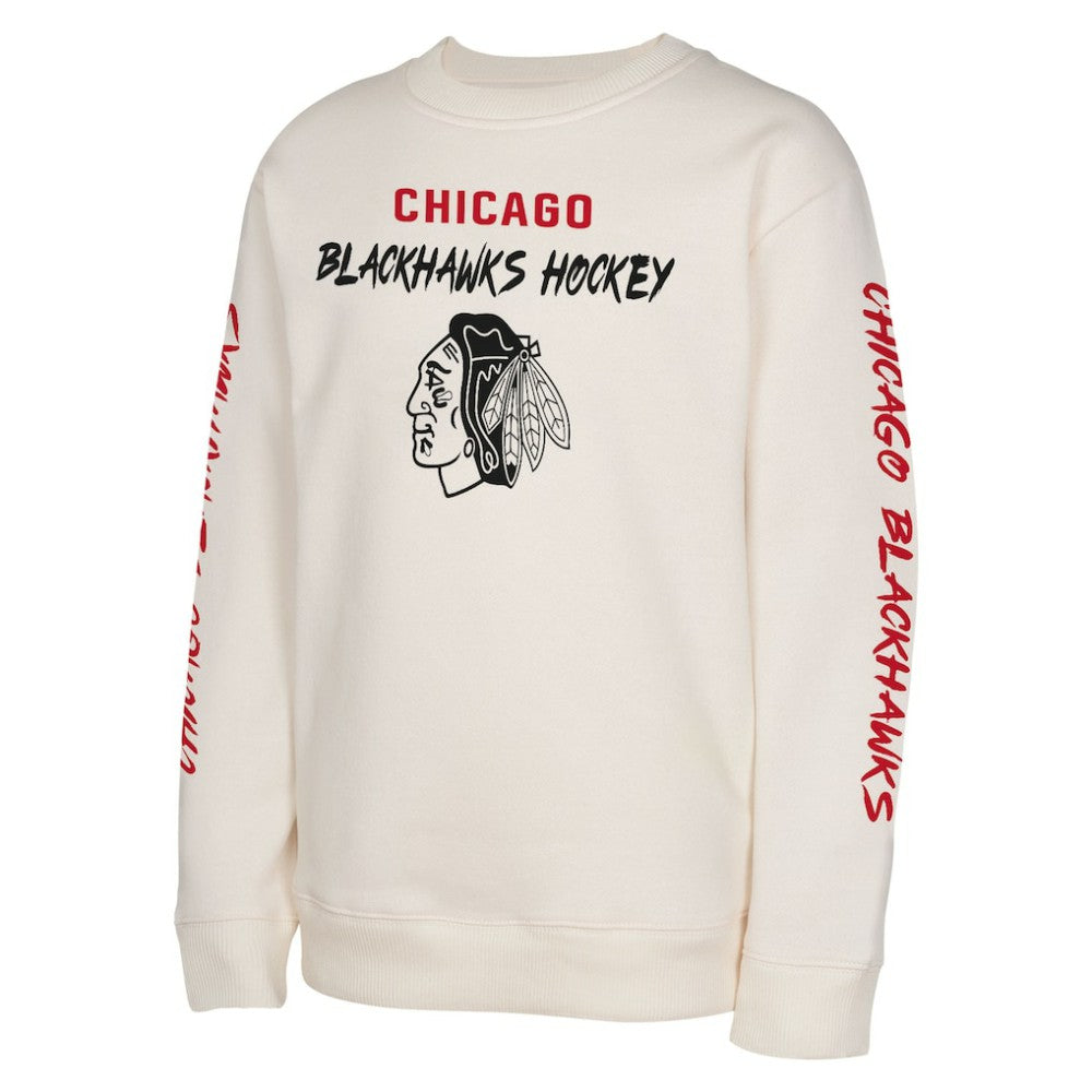 Chicago Blackhawks Youth Star Power Pullover Sweatshirt Cream