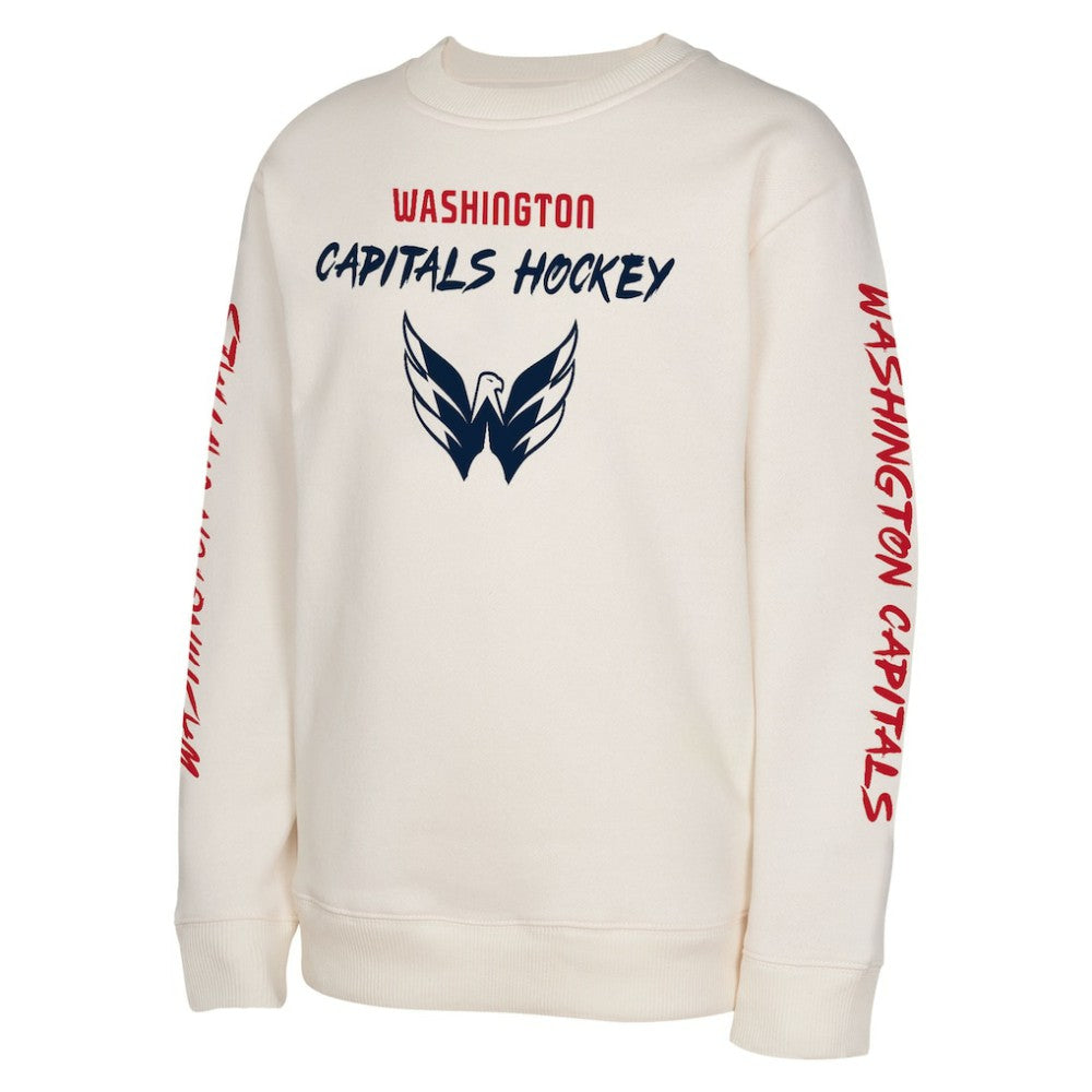 Washington Capitals Youth Star Power Pullover Sweatshirt Cream