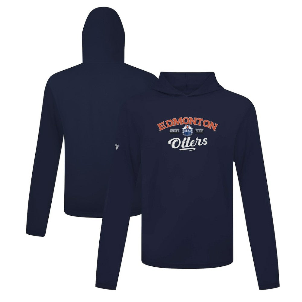Edmonton Oilers Levelwear Anthem Ice Wall Pullover Hoodie Navy