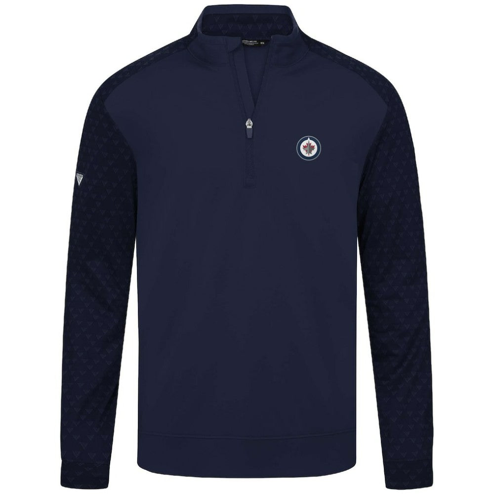 Winnipeg Jets Levelwear Aztec Insignia Core Quarter-Zip Pullover Top Navy