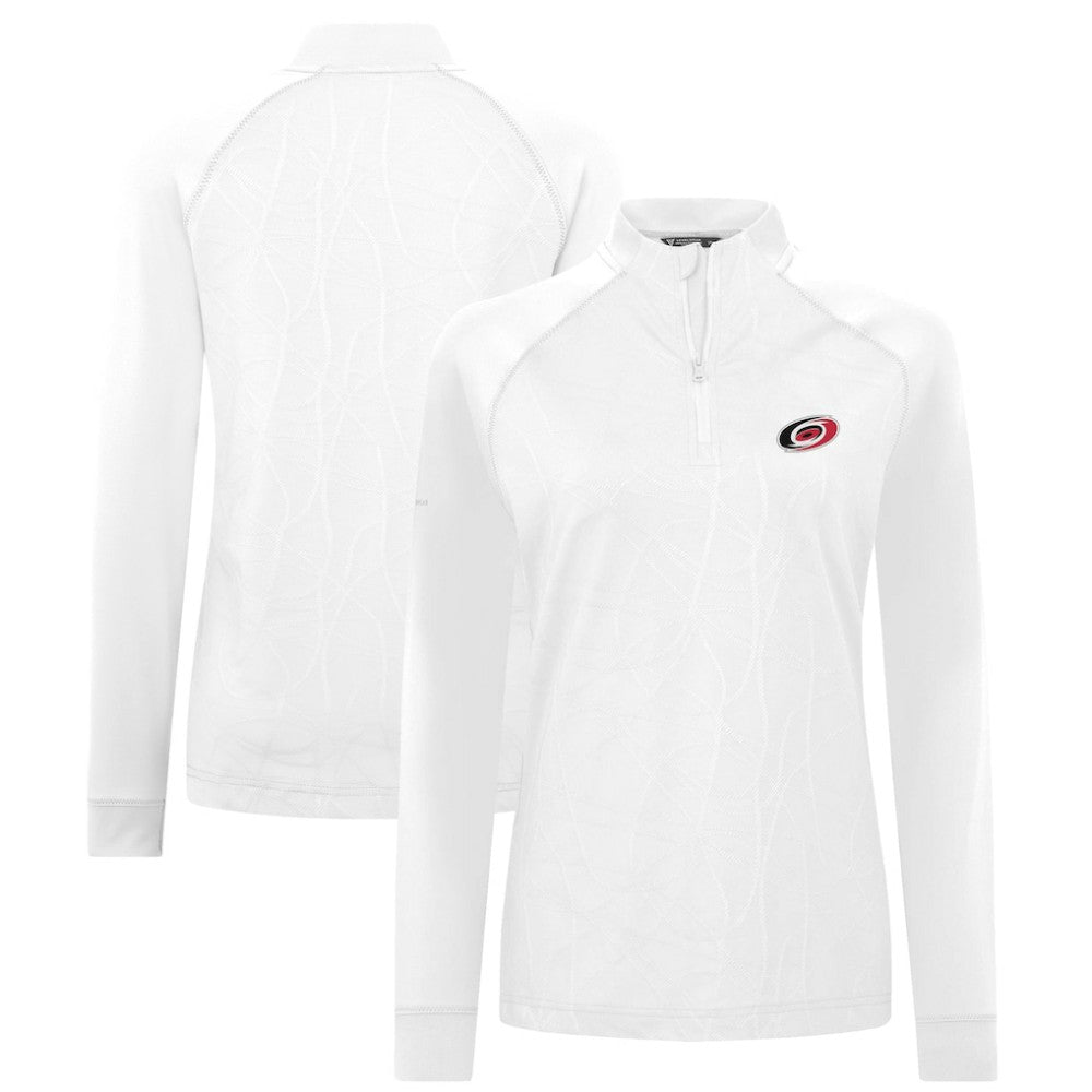 Carolina Hurricanes Levelwear Women's Amethyst Insignia Core Quarter-Zip Jacket White