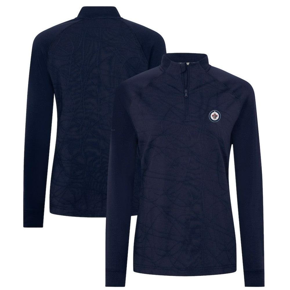 Winnipeg Jets Levelwear Women's Amethyst Insignia Core Quarter-Zip Jacket Navy