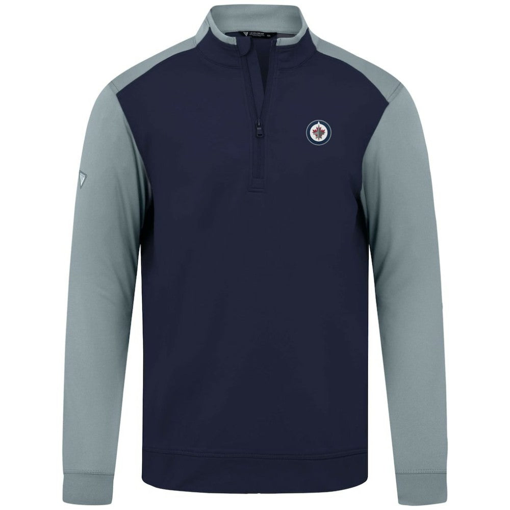 Winnipeg Jets Levelwear Bayou Insignia Core Quarter-Zip Pullover Top Navy