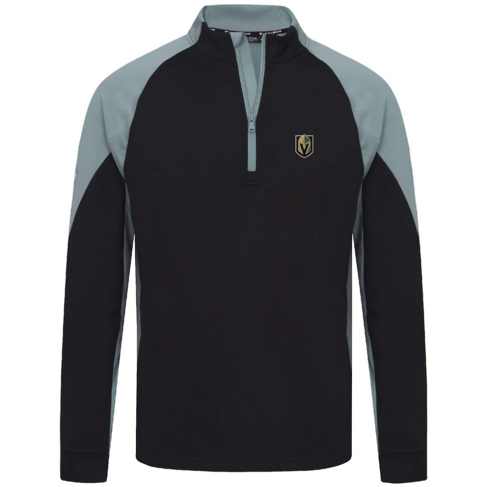Vegas Golden Knights Levelwear Cadet Insignia Core Quarter-Zip Pullover Top Black
