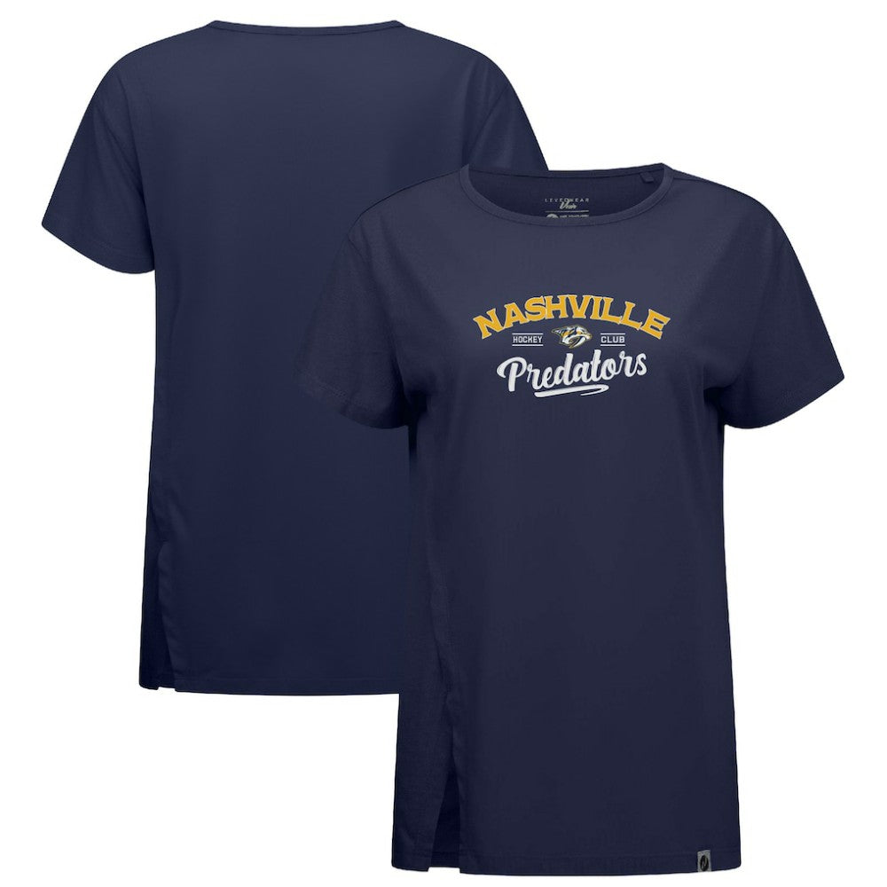 Nashville Predators Levelwear Women's Influx Ice Wall T-Shirt Navy