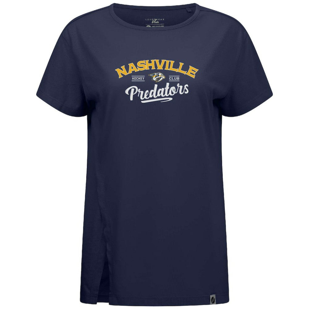 Nashville Predators Levelwear Women's Influx Ice Wall T-Shirt Navy