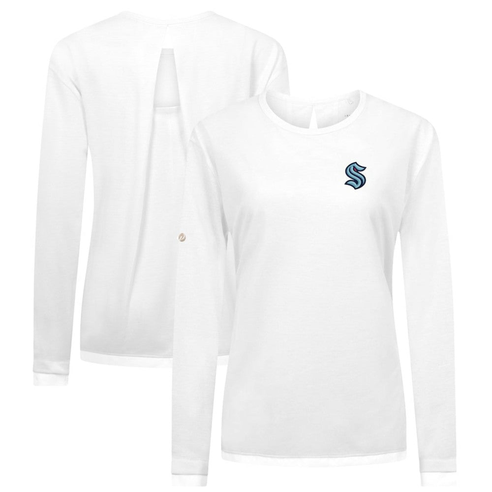 Seattle Kraken Levelwear Women's Sequoia Primary Logo Long Sleeve T-Shirt White