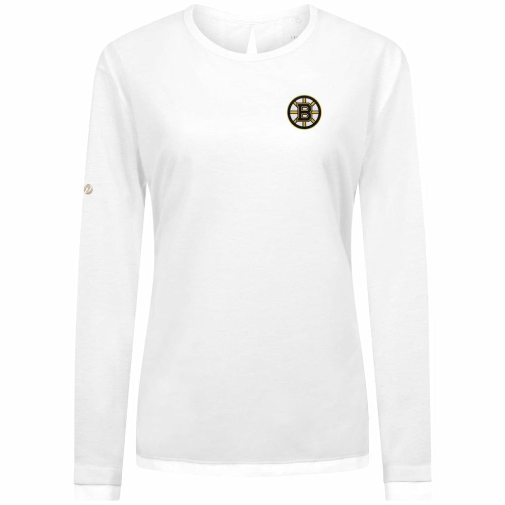 Boston Bruins Levelwear Women's Sequoia Primary Logo Long Sleeve T-Shirt White