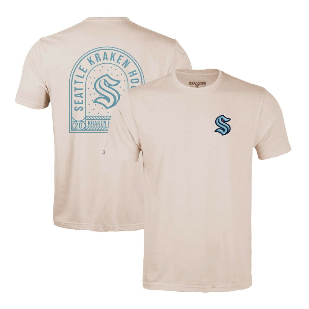 Seattle Kraken Levelwear Richmond Stained Glass T-Shirt Khaki