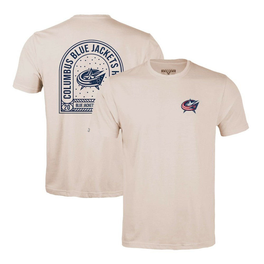 Columbus Blue Jackets Levelwear Richmond Stained Glass T-Shirt Khaki